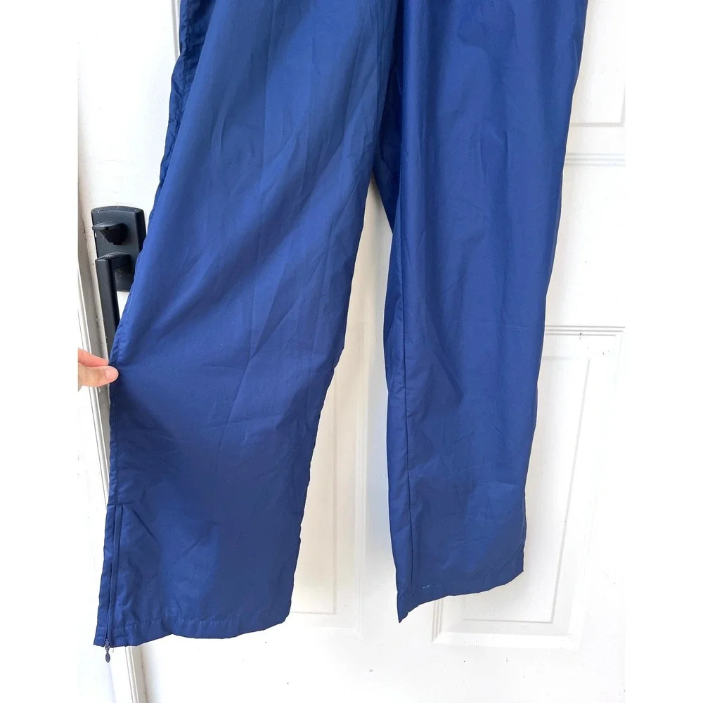 Vintage Adidas Wind Pants Mens Medium Blue Mesh Lined Ankle Zip Y2K Tracksuit